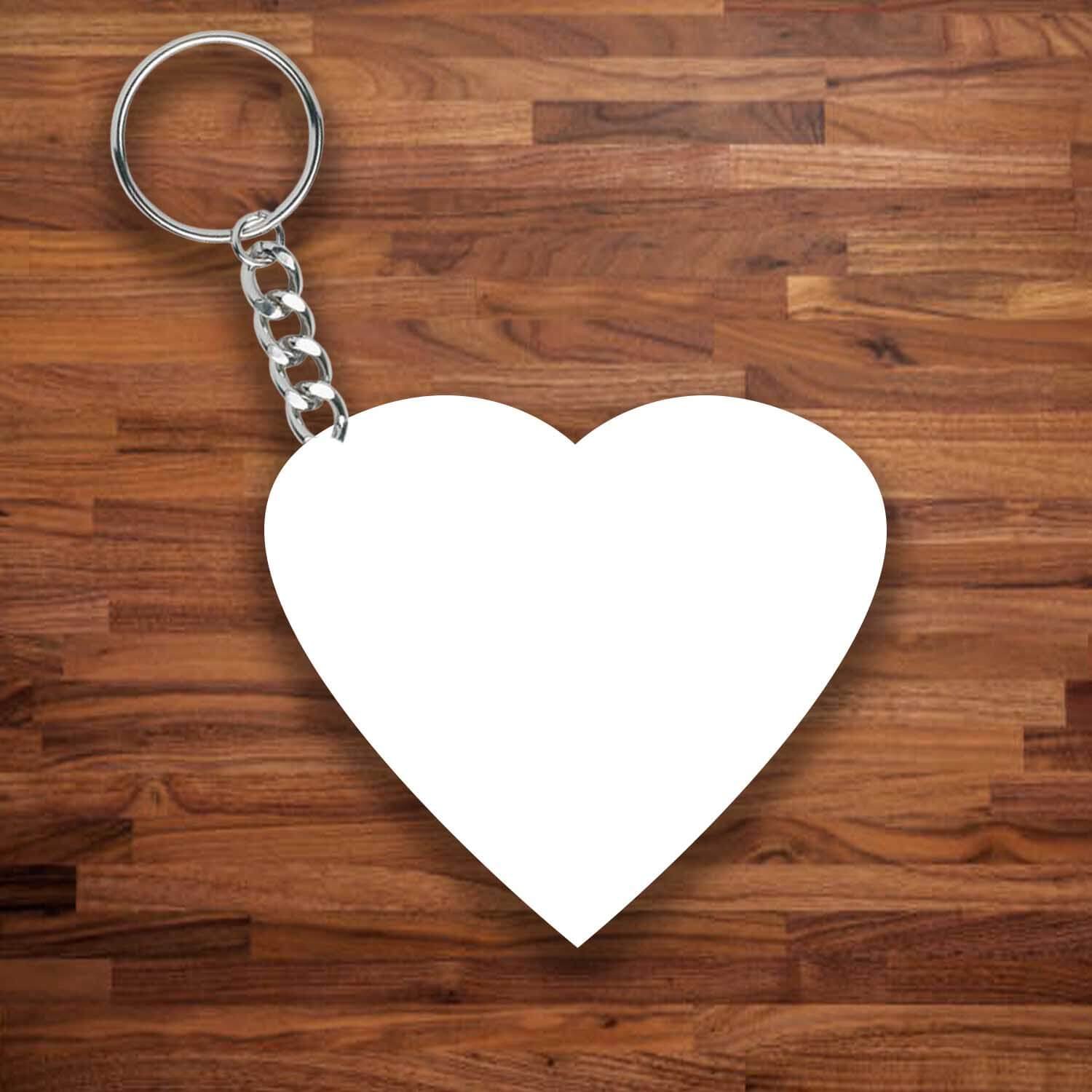Personalized MDF Keyring Heart Shape
